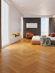 Load image into Gallery viewer, Bamboo Flooring - Champagne Strand Woven Engineered Click Herringbone Parquet Matte 450mm x 96mm x11mm (BB-CHALPQ)