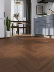 Load image into Gallery viewer, Bamboo Flooring - Coffee Strand Woven Engineered Click Herringbone Parquet Matte 450mm x 96mm x11mm BB-CCLPQ)