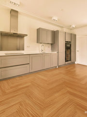 Load image into Gallery viewer, Bamboo Flooring - Champagne Strand Woven Engineered Click Herringbone Parquet Matte 450mm x 96mm x11mm (BB-CHALPQ)