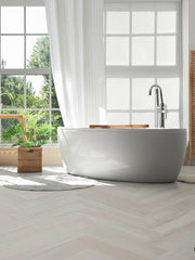 Load image into Gallery viewer, Bamboo Flooring - White Strand Woven Engineered Click Herringbone Parquet Matte 450mm x 96mm x11mm (BB-WCLPQ)