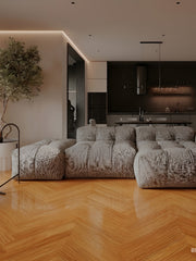 Load image into Gallery viewer, Bamboo Flooring - Champagne Strand Woven Engineered Click Herringbone Parquet Matte 450mm x 96mm x11mm (BB-CHALPQ)