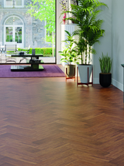 Load image into Gallery viewer, Bamboo Flooring - Coffee Strand Woven Engineered Click Herringbone Parquet Matte 450mm x 96mm x11mm BB-CCLPQ)
