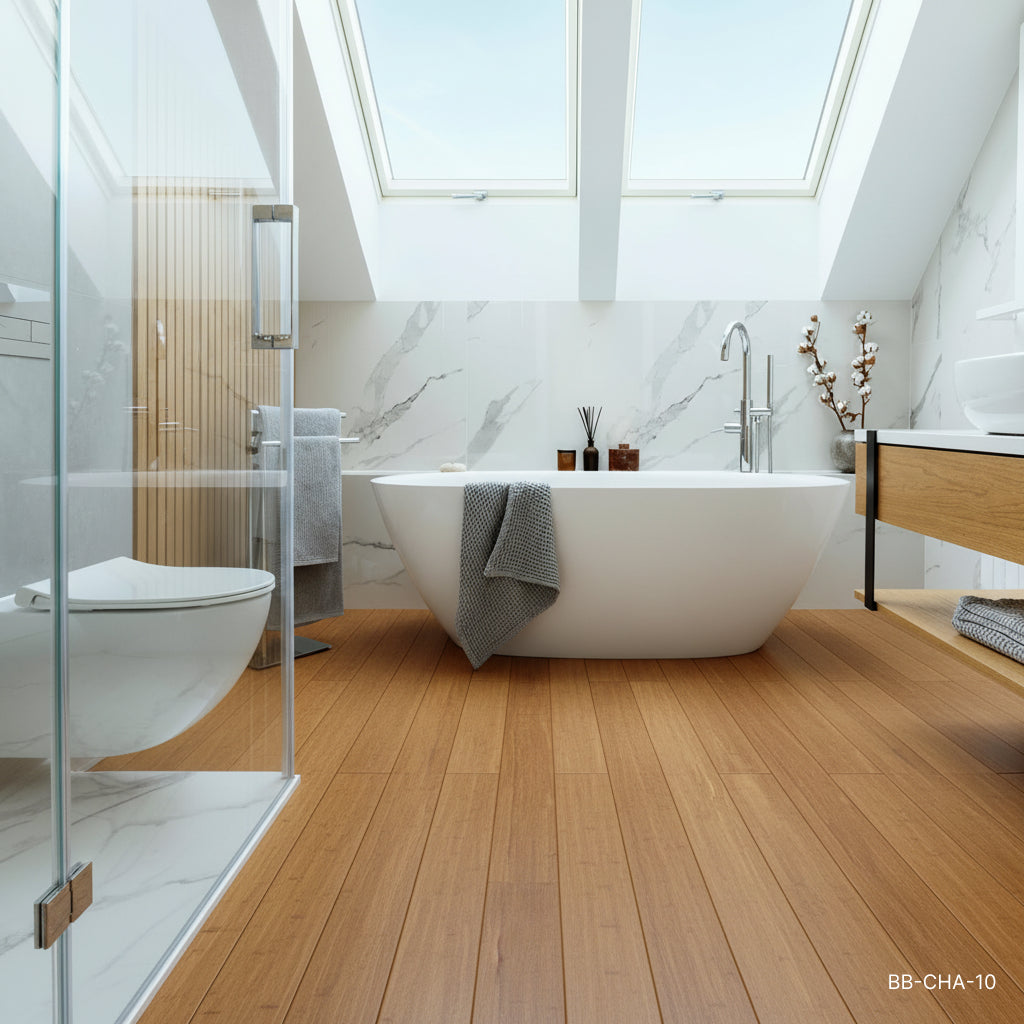 Bamboo Flooring  - Champagne Solid Strand Woven Matte Uniclic 915mm x 96mm x 10mm (BB-CHA10)