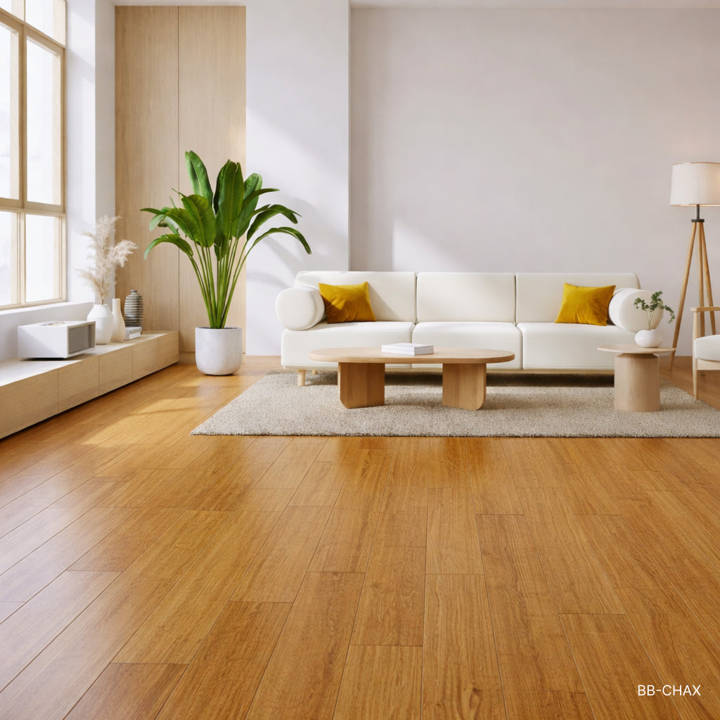Bamboo Flooring - Champagne Solid Strand Woven Matte Uniclic Flooring 1850mm x 125mm x 14mm (BB-CHAX)