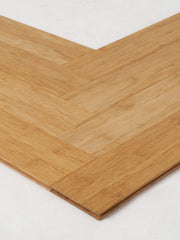 Load image into Gallery viewer, Bamboo Flooring - Natural Strand Woven Engineered Click Herringbone Parquet Matte  450mm x 96mm x11mm (BB-NCLPQ)
