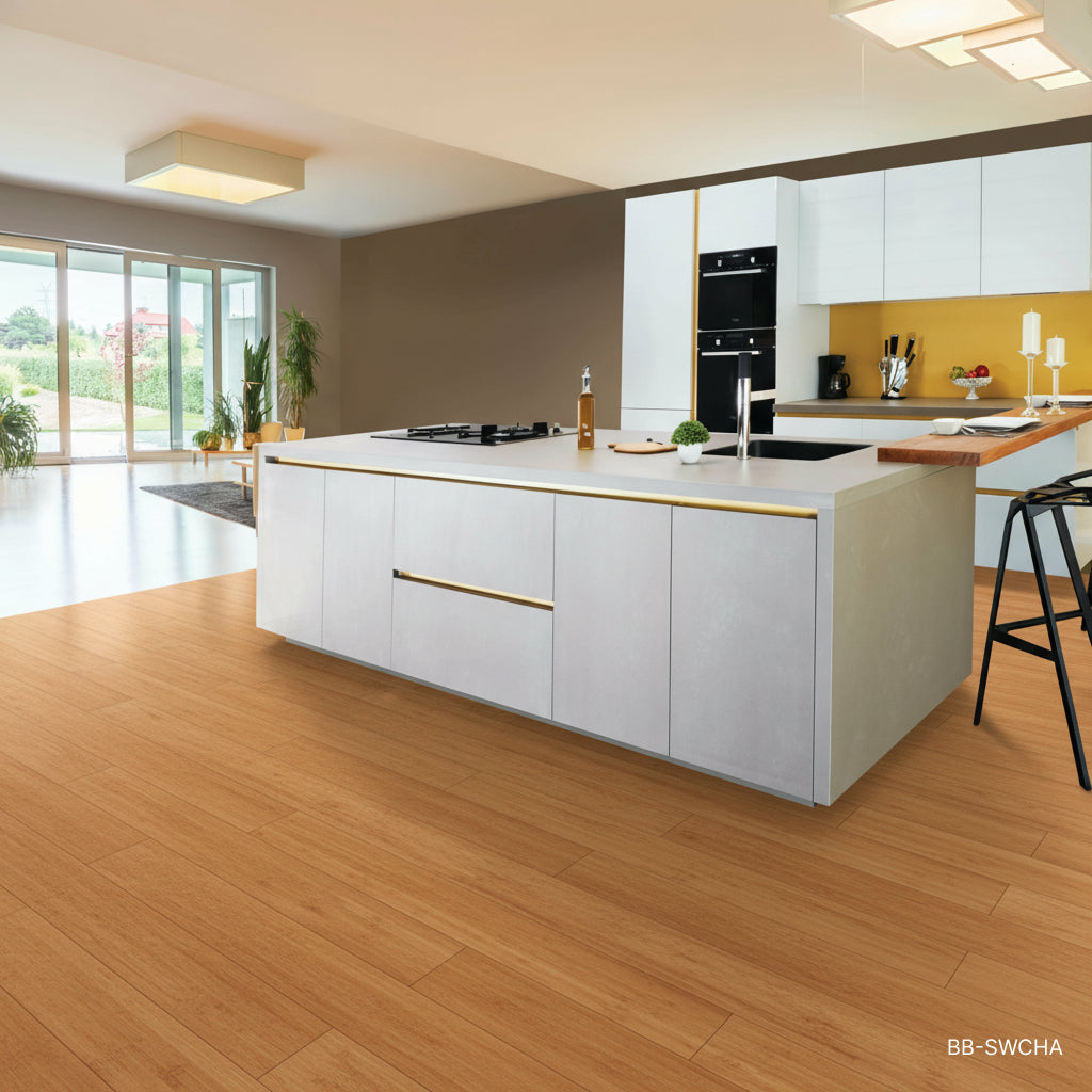 Bamboo Flooring - Champagne  Engineered Strand Woven Uniclic Bamboo Flooring  1850mm x 135mm. x 14mm (BB-SWCHA)